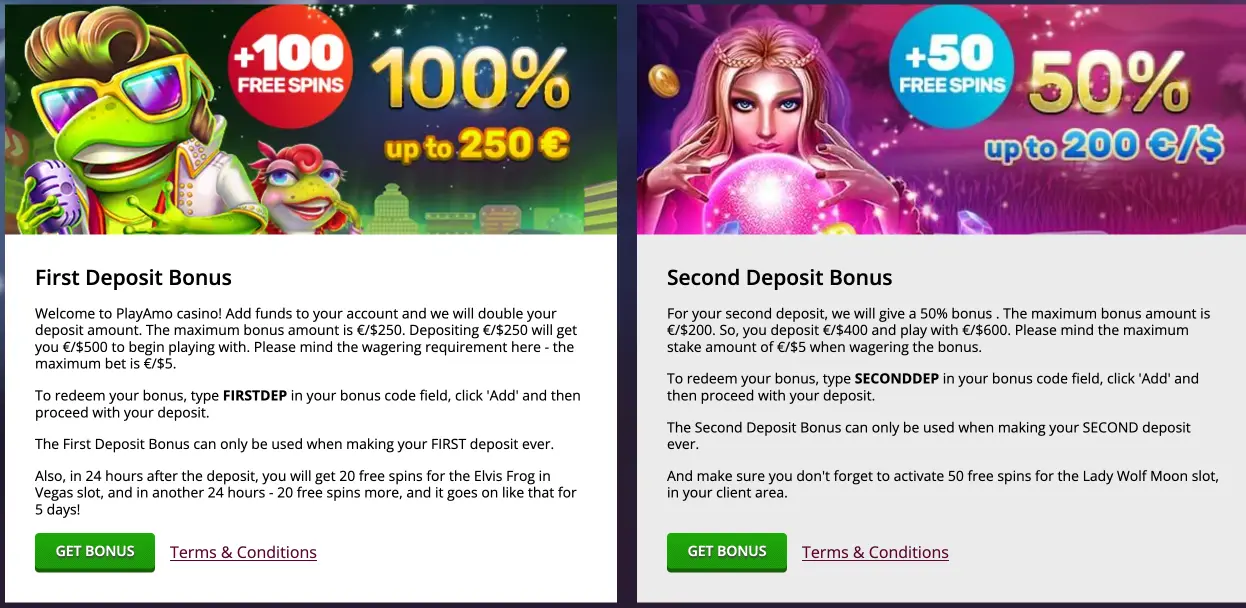 Playamo Casino Bonus